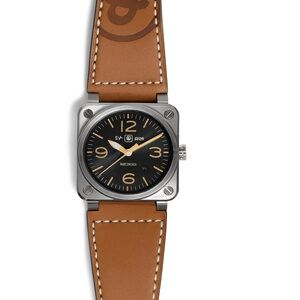 Bell & Ross BR 03-92 Stainless Steel Watch with Brown Leather Strap